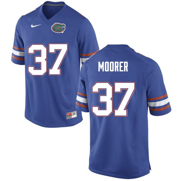 Men's NCAA Florida Gators Patrick Moorer #37 Stitched Authentic Nike Blue College Football Jersey ZUQ5465NI